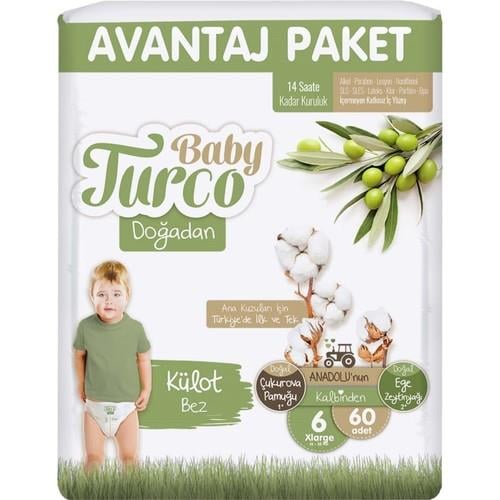 Baby Turco Külot Bebek Bezi Doğadan Beden:6 (16-25KG) Xlarge 60 Adet Avantaj Pk