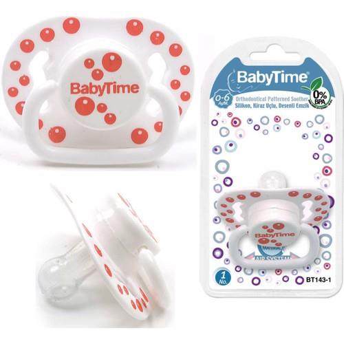 BabyTime Silikon Kiraz Uçlu Desenli Emzik N.1