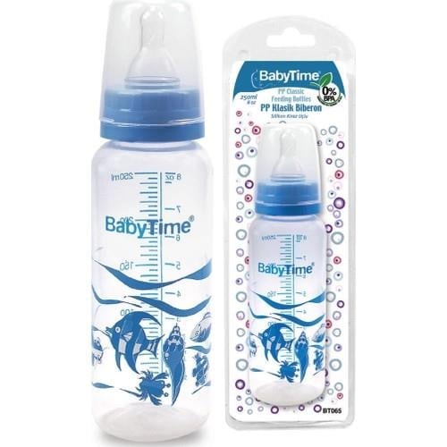 BabyTime Silikon Kiraz Uçlu Klasik Biberon 250ml - Kırmızı