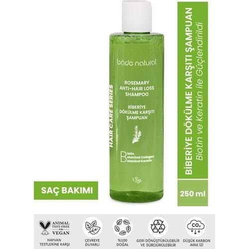 Bade Natural Biberiye Şampuan 250 ml Tüm Saç Tipleri için Dökülme Karşıtı Doğal İçerik