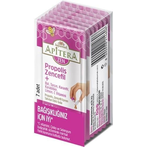 Balparmak Apitera ZEN Doğal Bal, C Vitamini, Çinko, Selenyum, Zencefil, Tarçın, Karanfil, Karabiber, Limon ve Propolis İçeren Takviye Edici 7’li Saşe