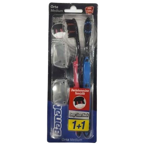 Banat Deep Clean Black Diş Fırçası Medium 1+1