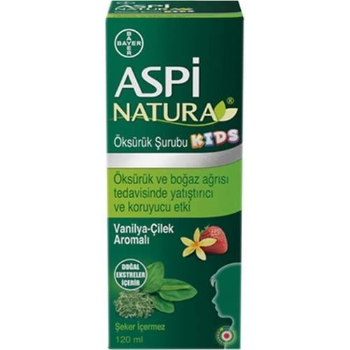 Bayer Aspi Natura Kids Vanilya Çilek Aromalı 120 ml