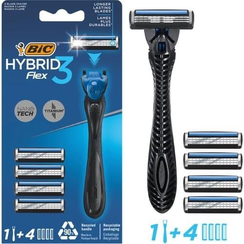 Bic Flex 3 Hybrid Erkek Tıraş Bıçağı 1 Sap + 4 Başlık (3 Bıçak)