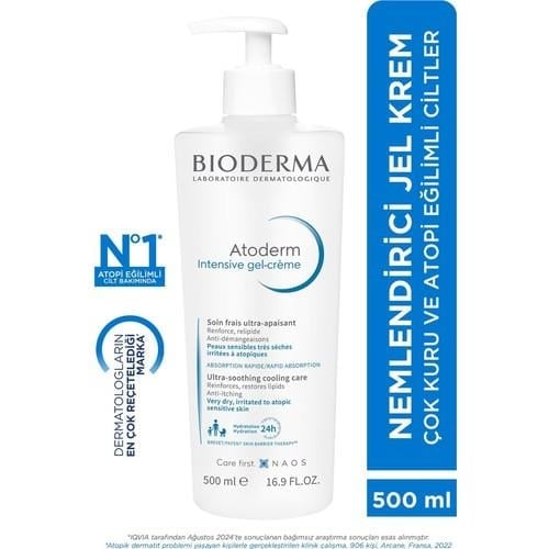 Bioderma Atoderm Intensive Jel Krem 500 ml Unisex Atopik Ciltler İçin Kaşıntı Giderici Ferahlatıcı Nemlendirici