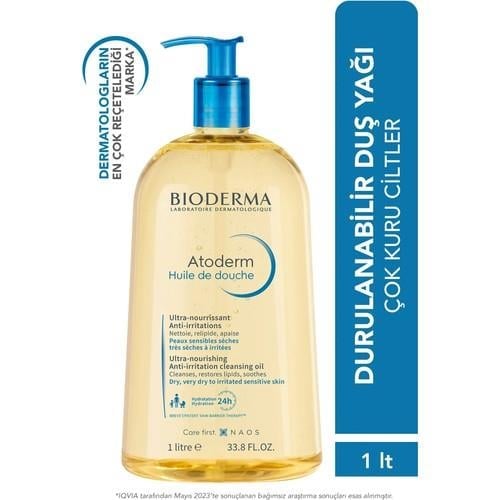 Bioderma Atoderm Shower Oil Kuru Cilt Nemlendirici ve Besleyici Duş Yağı Niasinamid Yetişkin Çocuk 1 Lt