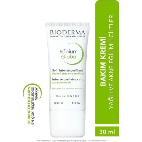 Bioderma Sebium Global Karma Ve Yağlı Ciltler Için Aha Ve Salisilik Asit Içeren Bakım Kremi 30 ml