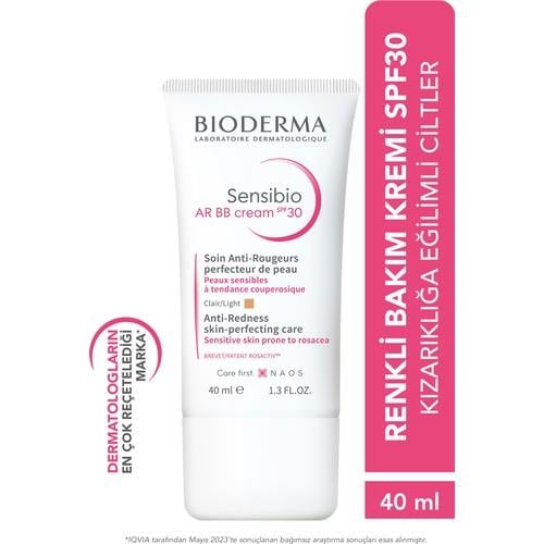 Bioderma Sensibio AR BB Krem - Hassas Ciltler İçin Yatıştırıcı Renkli Bakım Kremi, Gliserin İçerir, SPF30, 40 ml