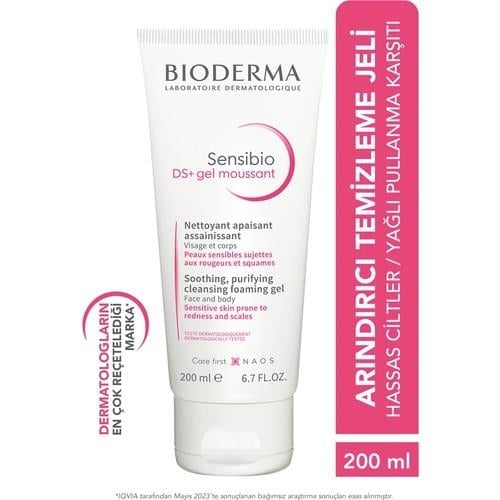 Bioderma Sensibio DS+ Hassas Ciltler Yağlı Arındırıcı Temizleme Jeli B6 Vitamini 200 ml