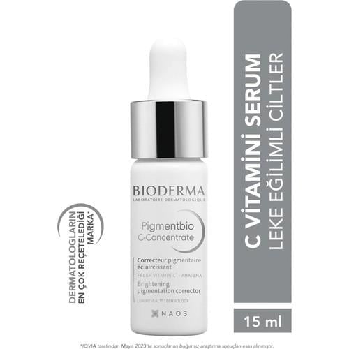 Bioderma Serum - Tüm Cilt Tipleri İçin Leke Karşıtı ve Aydınlatıcı, C Vitamini, E Vitamini, AHA ve BHA İçeren, 15 ml
