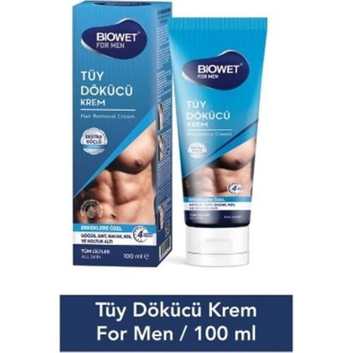 Biowet Tüy Dökücü Krem 100 ml Erkekler İçin Ekstra Güçlü Etkiyle Tüm Cilt Tiplerine Uygun