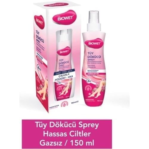 Biowet Tüy Dökücü Sprey Hassas Ciltler İçin Gazsız Formül 150 ml Etkili Kullanım