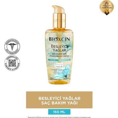 Bioxcin Sülfatsız Saç Bakım Yağı 150 ml – 9 Çiçek Yağı ve B5 Vitamini ile Dökülme Karşıtı, Kuru ve Yıpranmış Saçlar İçin Yoğun Besleyici