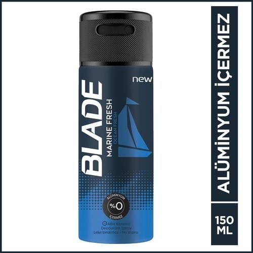 Blade Marine Fresh Erkek Deodorant 150 Ml Hızlı Kurur, Leke Bırakmaz