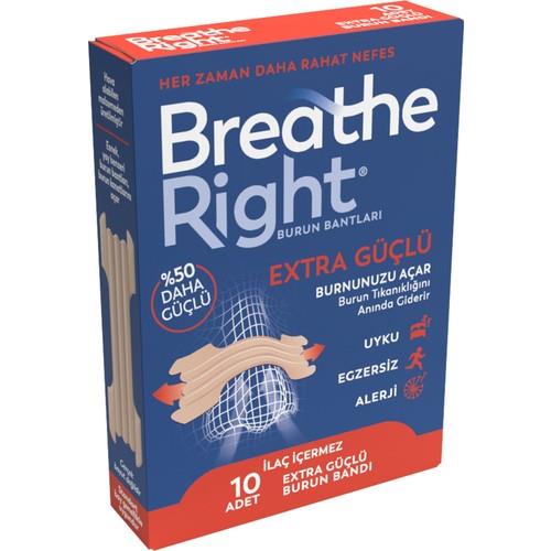 Breathe Right Extra Burun Bandı - Esnek Pürüzsüz Tasarım, Hipoalerjenik Malzeme, 55 mm, Hafif ve Dayanıklı, Kolay Uygulama, 10 Adet