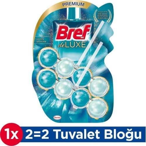 Bref WC Deluxe Yasemin Premium Kir&Kireç Önleyici & Koku Giderici Katı 2'li Klozet Temizleme Topu