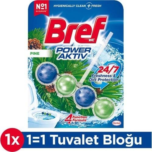 Bref WC Power Active Çam Kir&Kireç Önleyici & Koku Giderici Katı Klozet Temizeme Topu