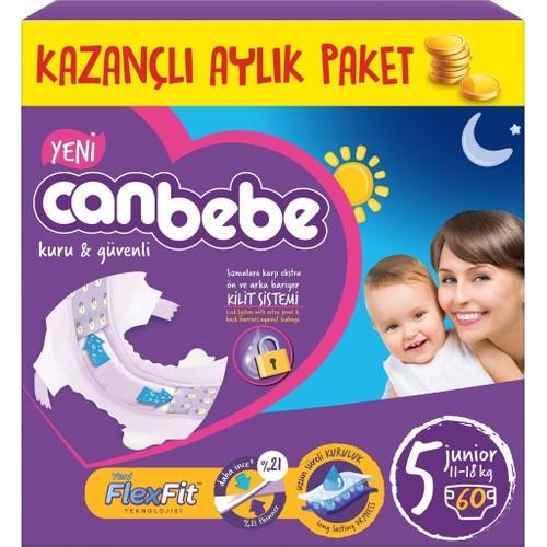 Canbebe Bebek Bezi Aylık Paket 5 Beden 60 Adet
