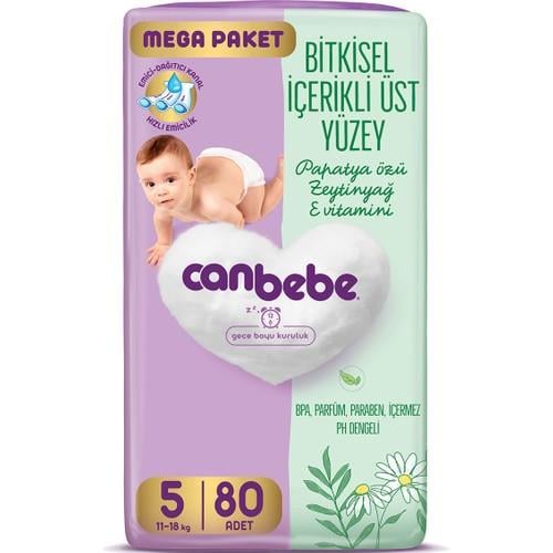 Canbebe Bebek Bezi Mega Paket Junior 5 Beden (11-18kg) 80 Adet