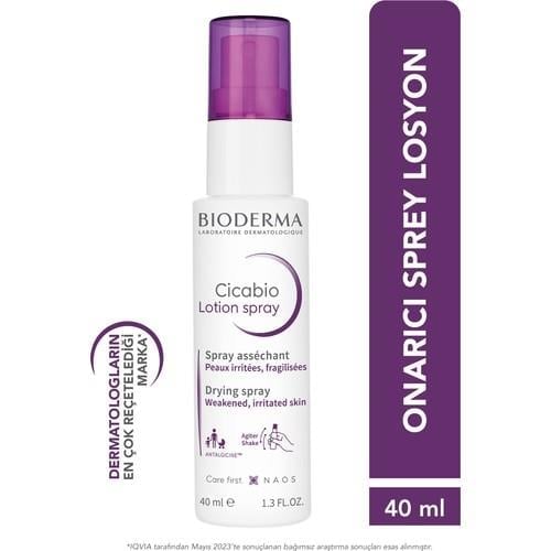 Cicabio Lotion Hasar Görmüş Ciltler için Kurutucu Sprey Losyon, Yetişkin ve Çocuk 40 ml