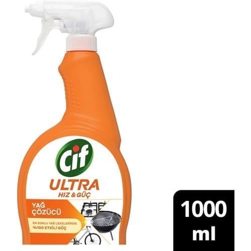 Cif Ultra Hız & Güç Yağ Çözücü Sprey Leke ve Kir Çıkarıcı 1000 ML
