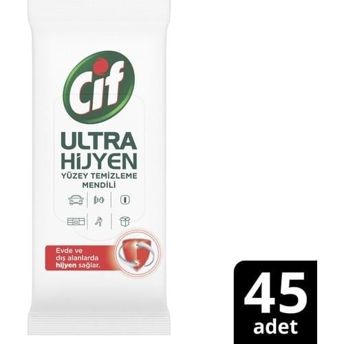 Cif Yüzey Temizleme Mendili Ultra Hijyen 45'li