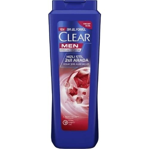 Clear Kepeğe Karşı Etkili Hızlı Stil 2'si 1 Arada Şampuan 485 ml