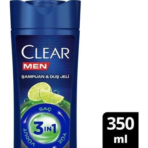Clear Men 3ın1 Şampuan & Duş Jelı Yağlanma Karşıtı Lıme Özü 350 ml