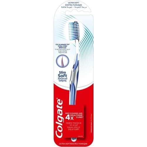 Colgate Slim Soft Advanced Diş Fırçası 4'lü Paket – Orta Sert, Ultra Yumuşak Kıllı, Derin Temizlik ve Sağlıklı Diş Eti Bakımı