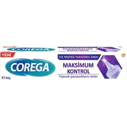 Corega Diş Protezi Yapıştırıcı Krem 40 g – Maksimum Kontrol, Uzun Süreli ve Kokusuz Koruma, Yiyecek Sızıntısını Önler