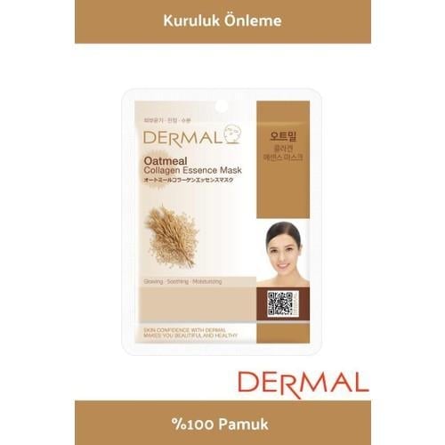 Dermal Aydınlatıcı, Sakinleştirici, Nemlendirici Yulaf Özlü Kolajen Maske 23 gr
