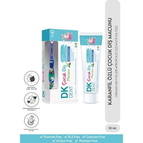 Dermokil DKDENT Çocuk Diş Macunu Aloe Vera ve Karanfil Özlü 50 ml SLS İçermez