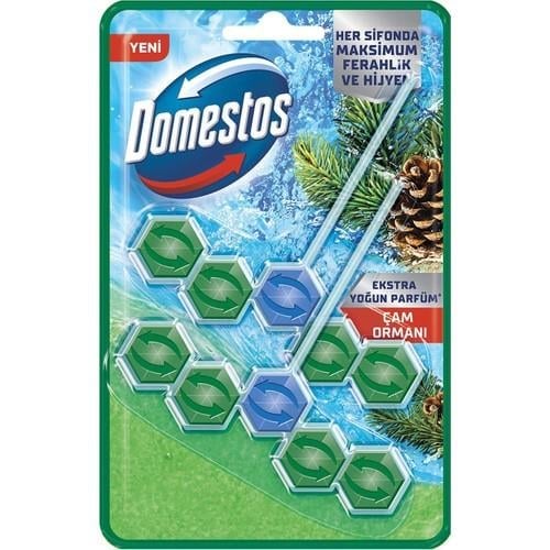 Domestos WC Blok 5'li Güç Tuvalet Bloğu Çam Ferahlığı Maksimum Hijyen 100 G