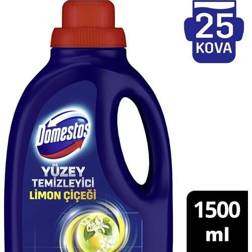 Domestos Yüzey Temizleyici Tek Ürünle Tüm Zeminlerde Maksimum Hijyen Limon Çiçeği 1500 ml 25 Kova