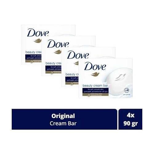 Dove Beauty Cream Bar Katı Güzellik Sabunu Original Nemlendirici Etkili 4x90 g