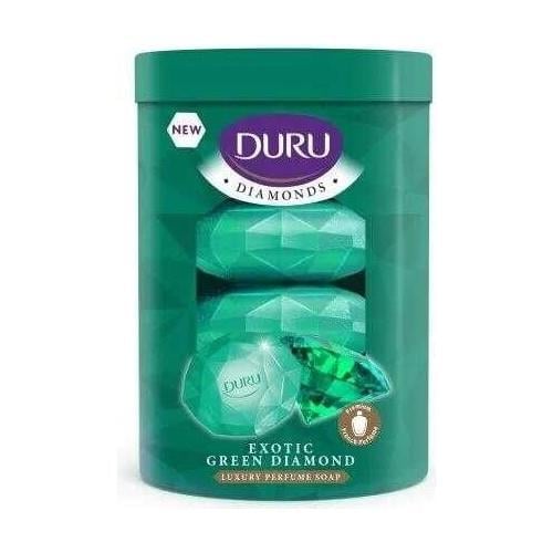 Duru Diamonds Yeşil Katı Sabun 4×90 gr Kokusuz Dermatolojik Olarak Test Edilmiş Cilt Bakımı