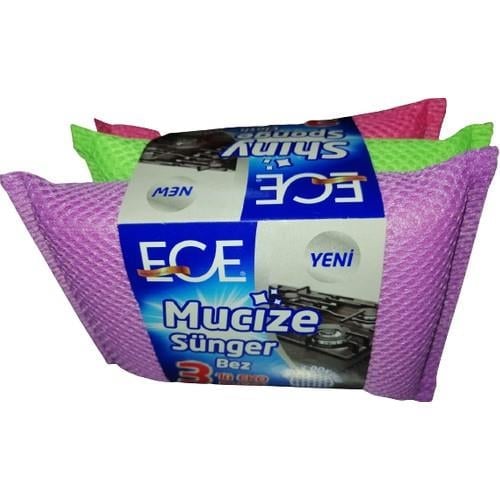 Ece Sünger Bez 3'lü Bulaşık Süngeri