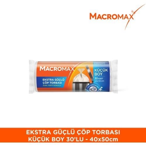 Ekstra Güçlü Çöp Torbası Küçük Boy 40x50 cm, Soft Kokulu 30 Adet