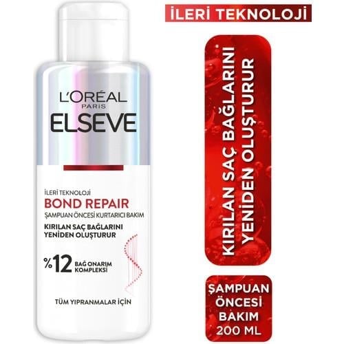 Elseve Bond Repair Tüm Yıpranmalar Için Saç Bağlarını Yeniden Oluşturan Şampuan Öncesi Kurtarıcı Bakım 200Ml