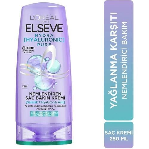 Elseve Hydra [Hyaluronic] Pure Salisilik Asit içeren Yağlanma Karşıtı Nemlendirici Saç Kremi 250ml