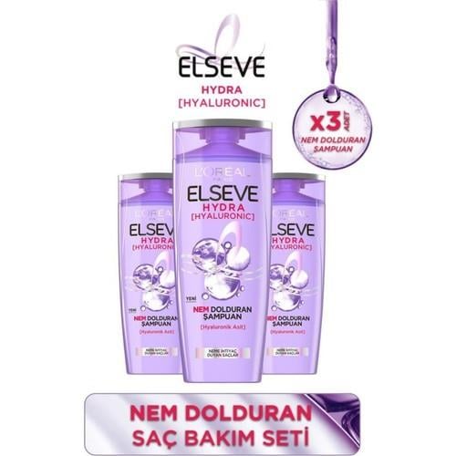 Elseve Hydra Hyaluronik Şampuan 390 ml x 3 Adet