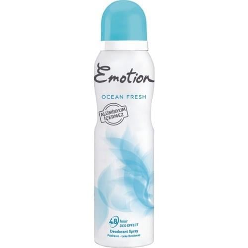 Emotion Ocean Fresh Kadın Sprey Deodorant 150 ml - Alüminyum İçermeyen, Pudrasız, 1 Adet