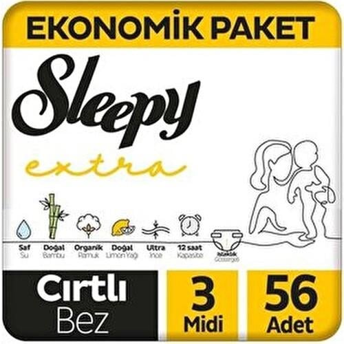 Extra Günlük Aktivite Ekonomik Paket Bebek Bezi 3 Numara Midi 56 Adet