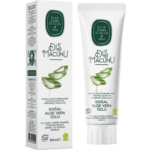 Eyüp Sabri Tuncer Doğal Aloe Vera Özlü Diş Macunu Hassas Dişler İçin 90 ml Aloe Vera Aromalı