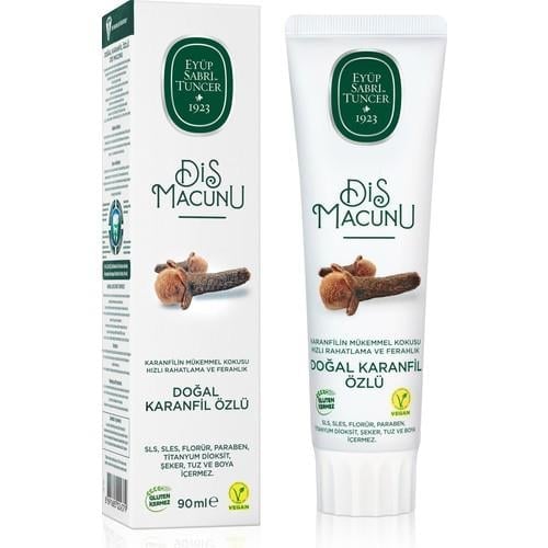 Eyüp Sabri Tuncer Doğal Karanfil Özlü Diş Macunu - Ferahlatıcı Etki, 90 ml, Ağız Ferahlatıcı