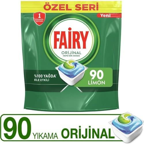 Fairy Orijinal 90 Yıkama Bulaşık Makinesi Deterjanı Tableti / Kapsülü Özel Seri