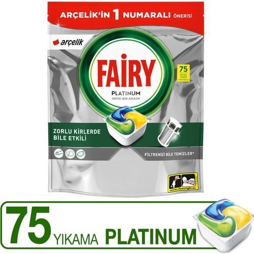 Fairy Platinum Bulaşık Makinesi Deterjanı 75’li  Arçelik Özel Paketleri