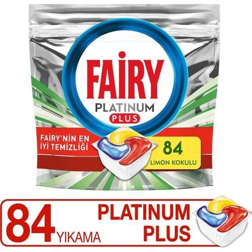 Fairy Platinum Plus Bulaşık Makinesi Tableti 84 Adet Anti-Mat Teknolojili Parlak Temizlik Gücü