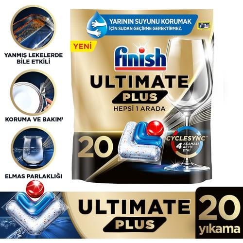 Finish Ultimate Plus 20 Kapsül  Bulaşık Makinesi Deterjanı Tableti (1 x 20 Kapsül)