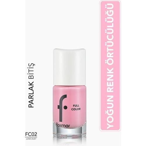 Flormar Full Color Yoğun Pigmentli Parlak Oje (FC02 Love Dust) 8690604310388